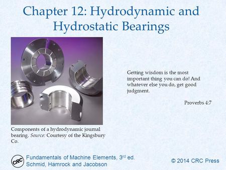 Chapter 12: Hydrodynamic and Hydrostatic Bearings