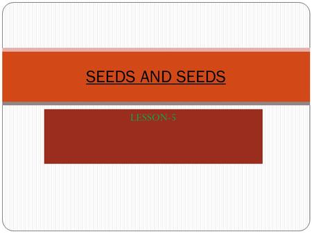 SEEDS AND SEEDS LESSON-5.