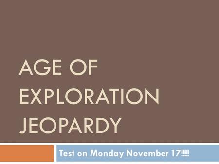 Age of Exploration Jeopardy