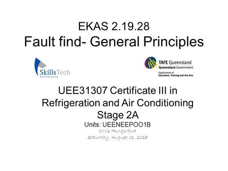 EKAS Fault find- General Principles