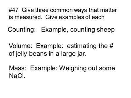 Counting: Example, counting sheep