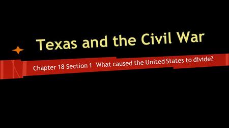 Chapter 18 Section 1 What caused the United States to divide?
