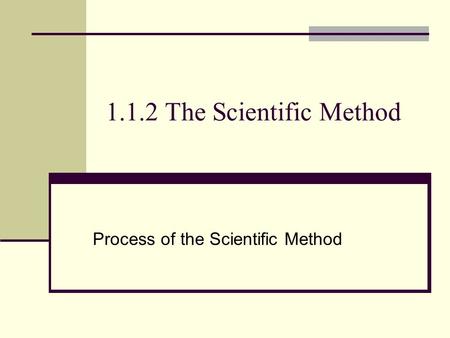 Process of the Scientific Method