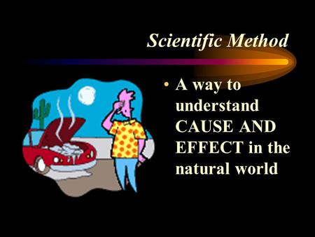 Scientific Method A way to understand CAUSE AND EFFECT in the natural world.