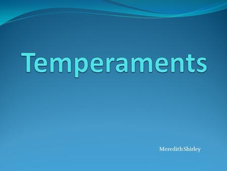 Temperaments Meredith Shirley.