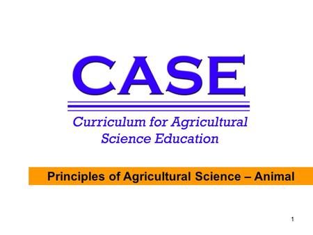 Principles of Agricultural Science - Animal