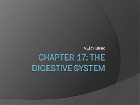 Chapter 17: The Digestive System