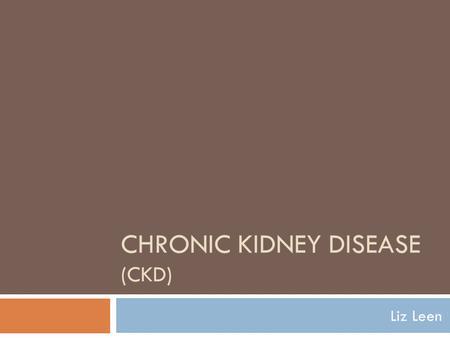 presentation of kidney disorders