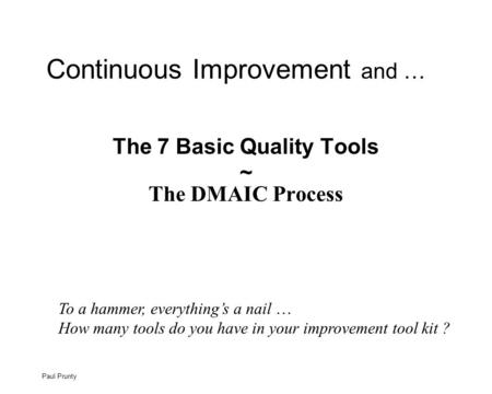 dmaic project presentation example ppt