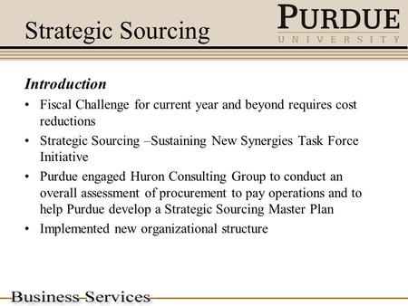 Strategic Sourcing Introduction
