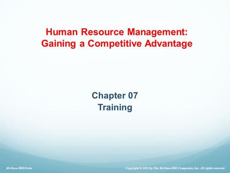 Human Resource Management: Gaining a Competitive Advantage