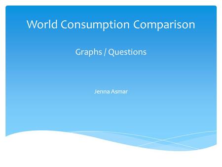 World Consumption Comparison Graphs / Questions Jenna Asmar.