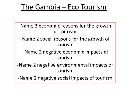 The Gambia – Eco Tourism