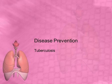 Disease Prevention Tuberculosis.