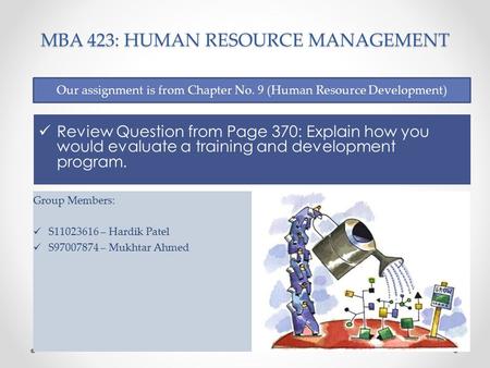 MBA 423: HUMAN RESOURCE MANAGEMENT