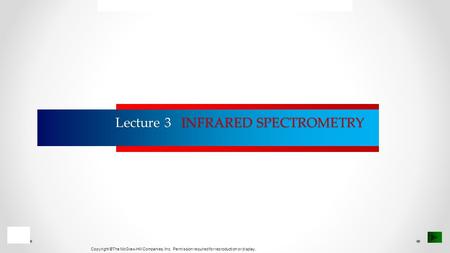 Lecture 3 INFRARED SPECTROMETRY