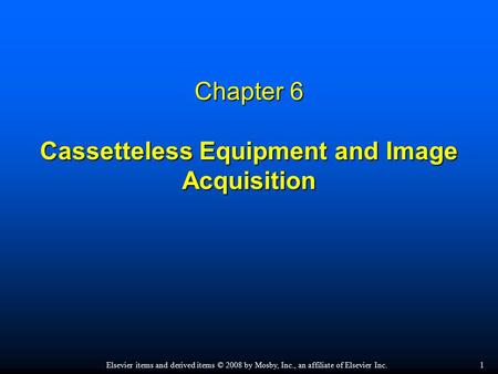Chapter 6 Cassetteless Equipment and Image Acquisition