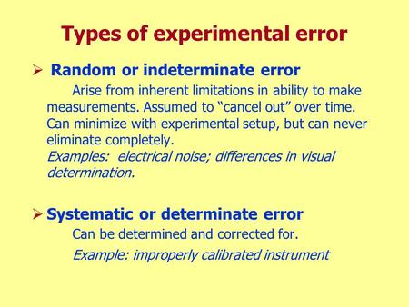 Types of experimental error