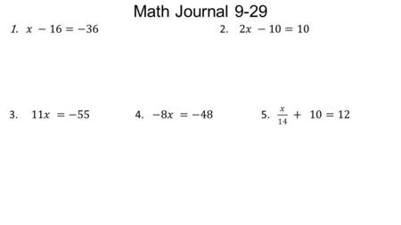 Math Journal 9-29 