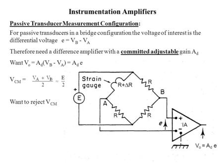 Instrumentation Amplifiers