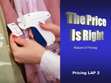 Pricing LAP 2 Nature of Pricing Objectives Describe the pricing function. Explain the role of pricing in marketing.