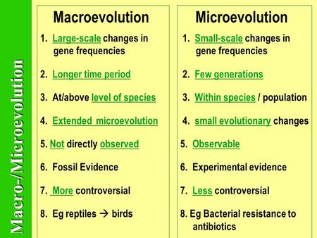 Macro-/Microevolution