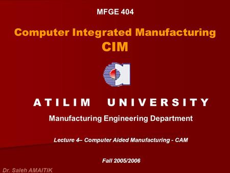 Computer Integrated Manufacturing CIM