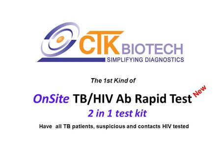 OnSite TB/HIV Ab Rapid Test 2 in 1 test kit
