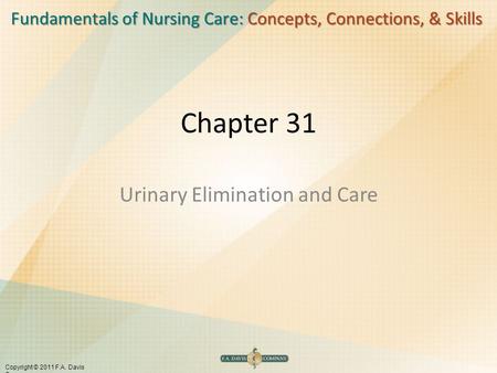 Urinary Elimination and Care