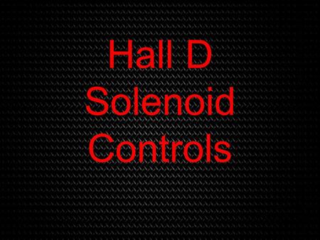 Hall D Solenoid Controls. Rockwell Software Overview RSLogix5000 (PLC Programming) RSLinx Classic (Rockwell software/hardware interface) FactoryTalk (GUI.