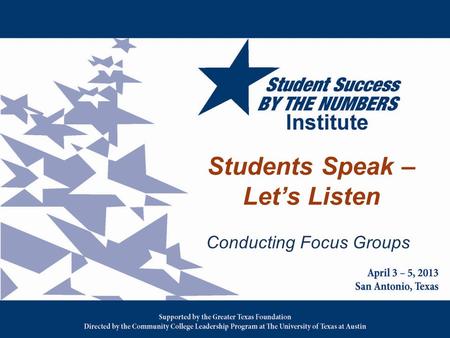 Students Speak – Let’s Listen