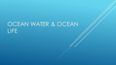 Ocean water & ocean life