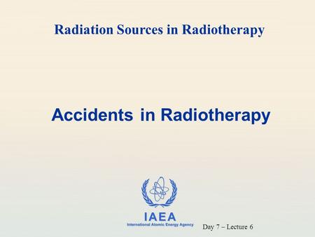 Accidents in Radiotherapy