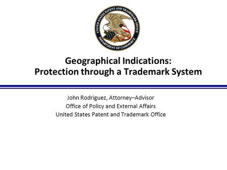 Geographical Indications: Protection through a Trademark System