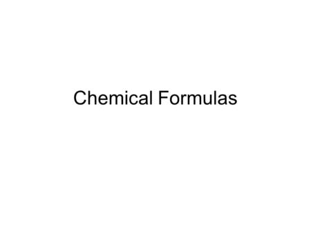 Chemical Formulas. Main objectives for this chapter: Empirical and molecular formulas. Structural formulas. Simple examples Calculations of empirical.
