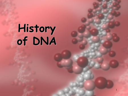 History of DNA.