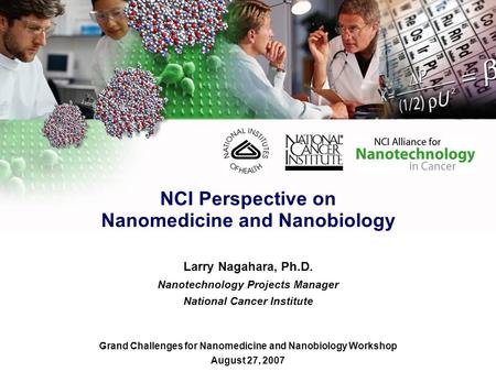 NCI Perspective on Nanomedicine and Nanobiology