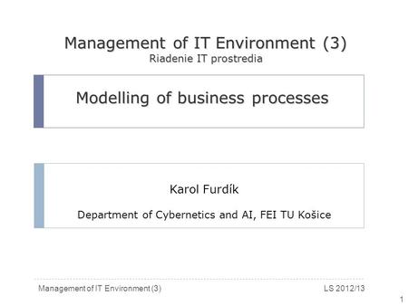 Management of IT Environment (3)