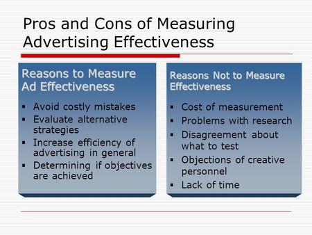 Pros and Cons of Measuring Advertising Effectiveness