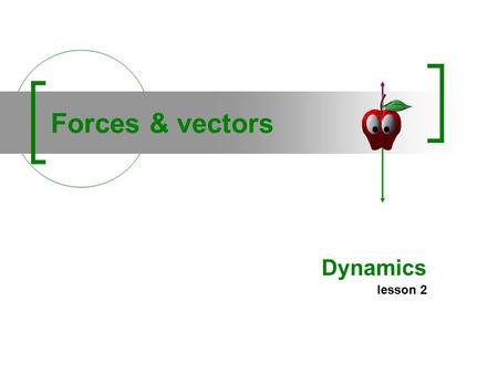 Forces & vectors Dynamics lesson 2.