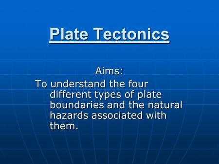 Higher Plate Tectonics
