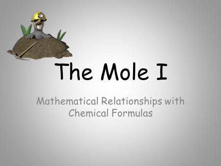 Mathematical Relationships with Chemical Formulas