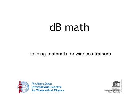 Training materials for wireless trainers