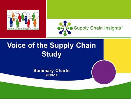 Voice of the Supply Chain Study Summary Charts 2013-14.