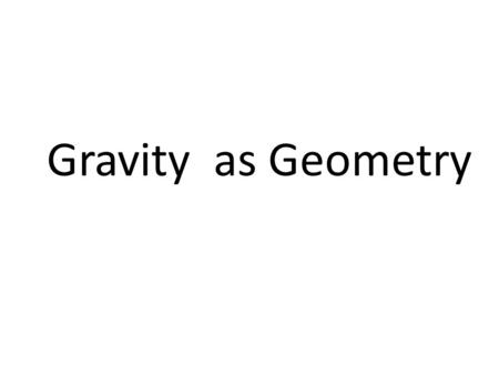 Gravity as Geometry. Forces in Nature Gravitational Force Electromagnetic Force Strong Force Weak Force.