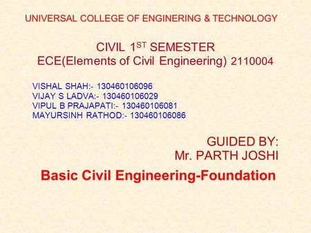 Basic Civil Engineering-Foundation