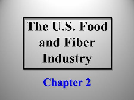 The U.S. Food and Fiber Industry Chapter 2. Discussion Topics Review of index numbers and real value of money What is the food and fiber industry? Review.