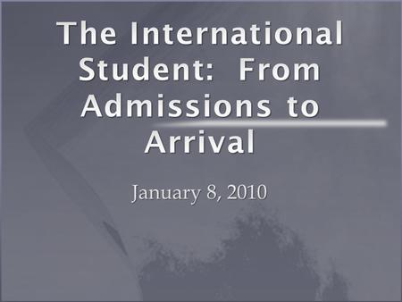 PDI Presenters Populations of International Students & Scholars at CSU.