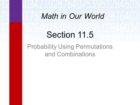 Probability Using Permutations and Combinations