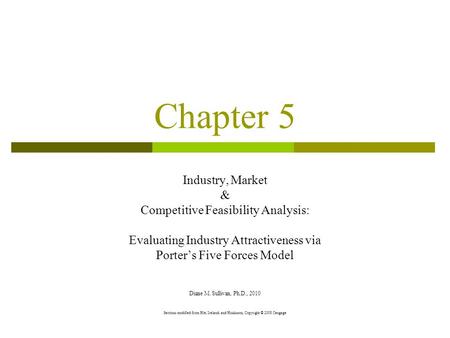 Chapter 5 Industry, Market & Competitive Feasibility Analysis: Evaluating Industry Attractiveness via Porter’s Five Forces Model Diane M. Sullivan, Ph.D.,